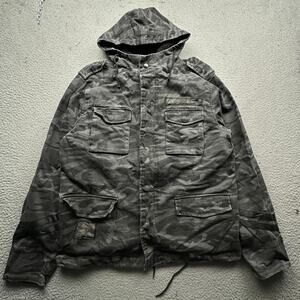 CCS Skate Goods Camo Cotton Canvas Removable Liner Hooded Jacket Mens Medium
